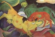 Franz Marc Cows,Yellow,Red Green (mk34) oil painting picture wholesale